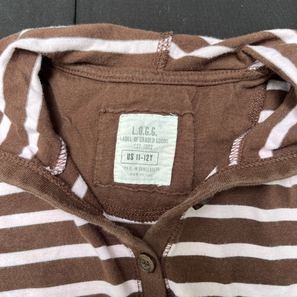 L.O.G.G - Brown and White Strips Pullover Dress - Picture 3 of 4